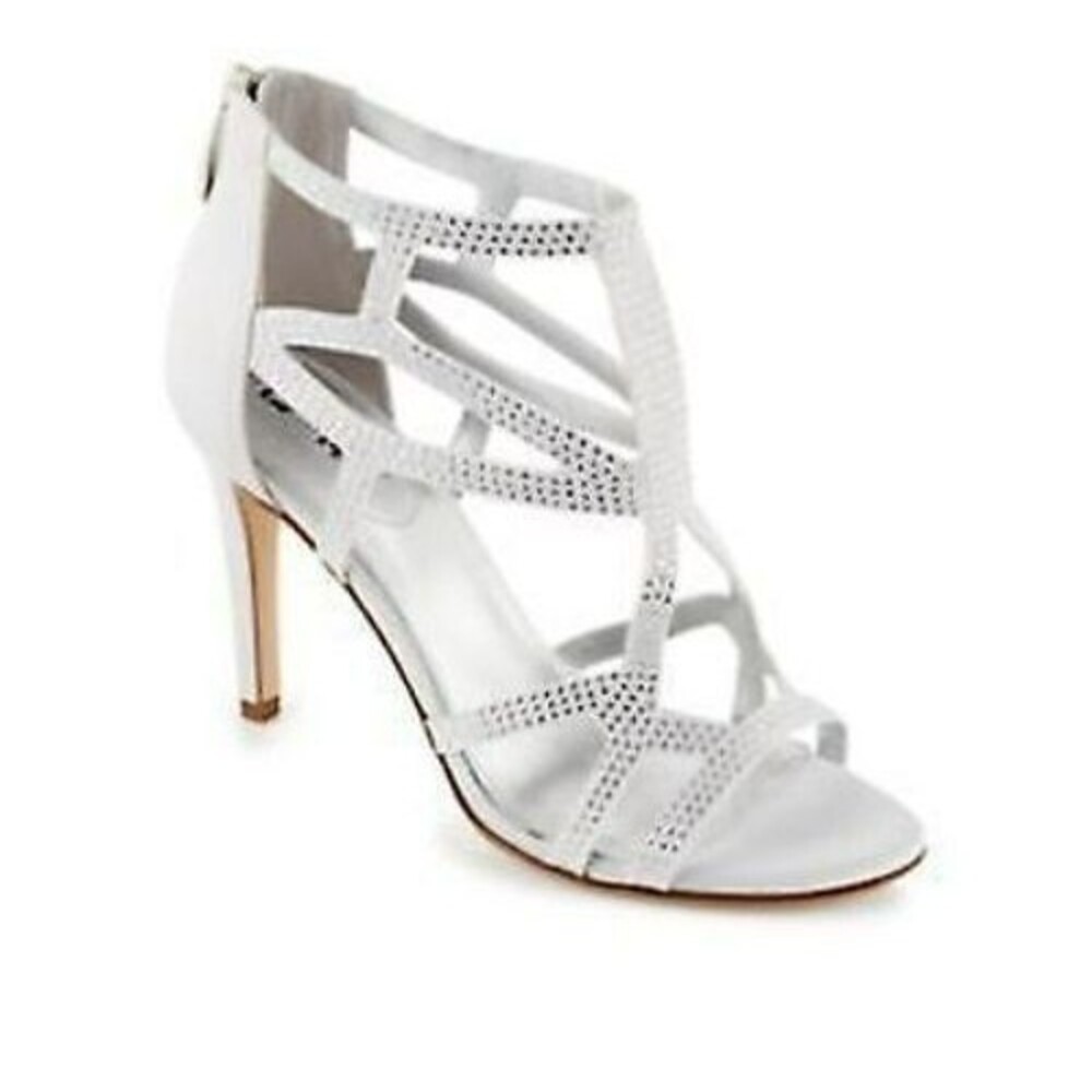 Limelight Silver Formal Open Toe 4" Stiletto Heels Sandal Women Shoes Size 10